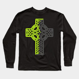 Celtic Cross of green and gray Long Sleeve T-Shirt